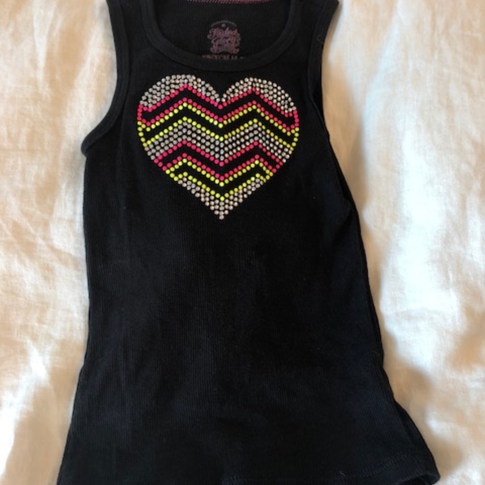 Faded Glory Little Biker Heart Tank Girls 4-5
